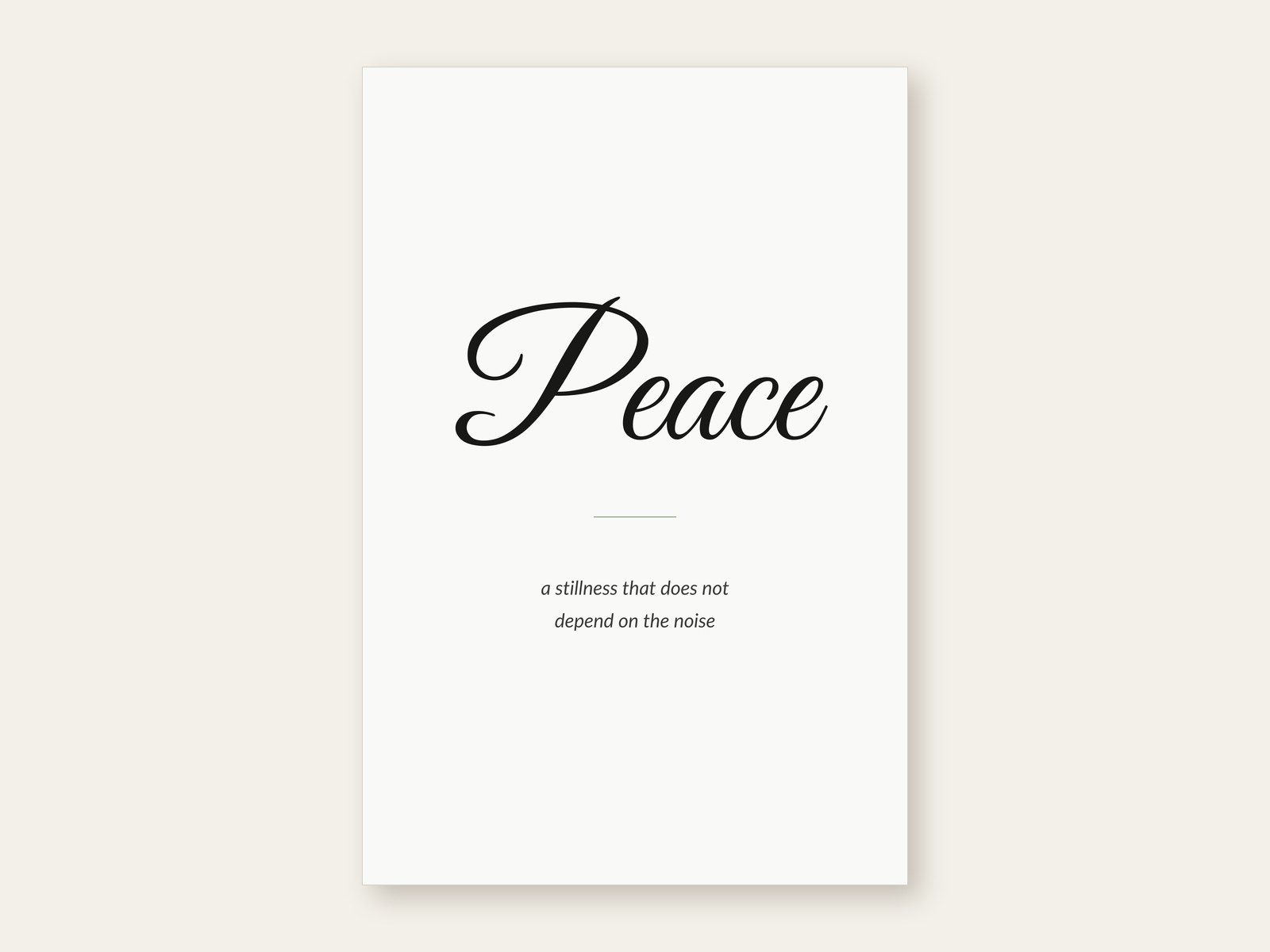 Peace — printable wall art shown as the full artwork